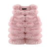 Girls Dusty Pink Faux Fur Quilted Gillet 4-14 Years